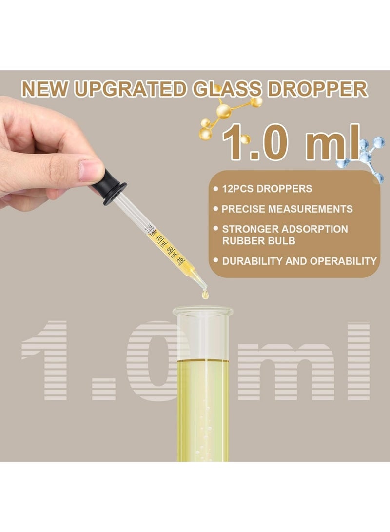 يوجي 20 جهاز كمبيوتر شخصي 1 مل قطرة العين الزجاجية ، ترقية أنابيب الامتصاص الفائقة مع رأس المطاط ، أداة القياس للزيوت ، المختبر ، الحرف ، الطب ، العناية بالبشرة - Image 2